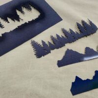 Mountain Scene Stencil for Airbrush Shirts