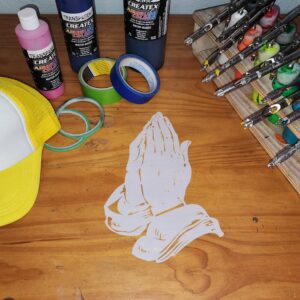 Praying Hands Shirt Stencil