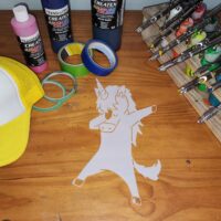 Dabbing Unicorn Shirt Stencil