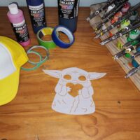 Baby Yoda Shirt Stencil